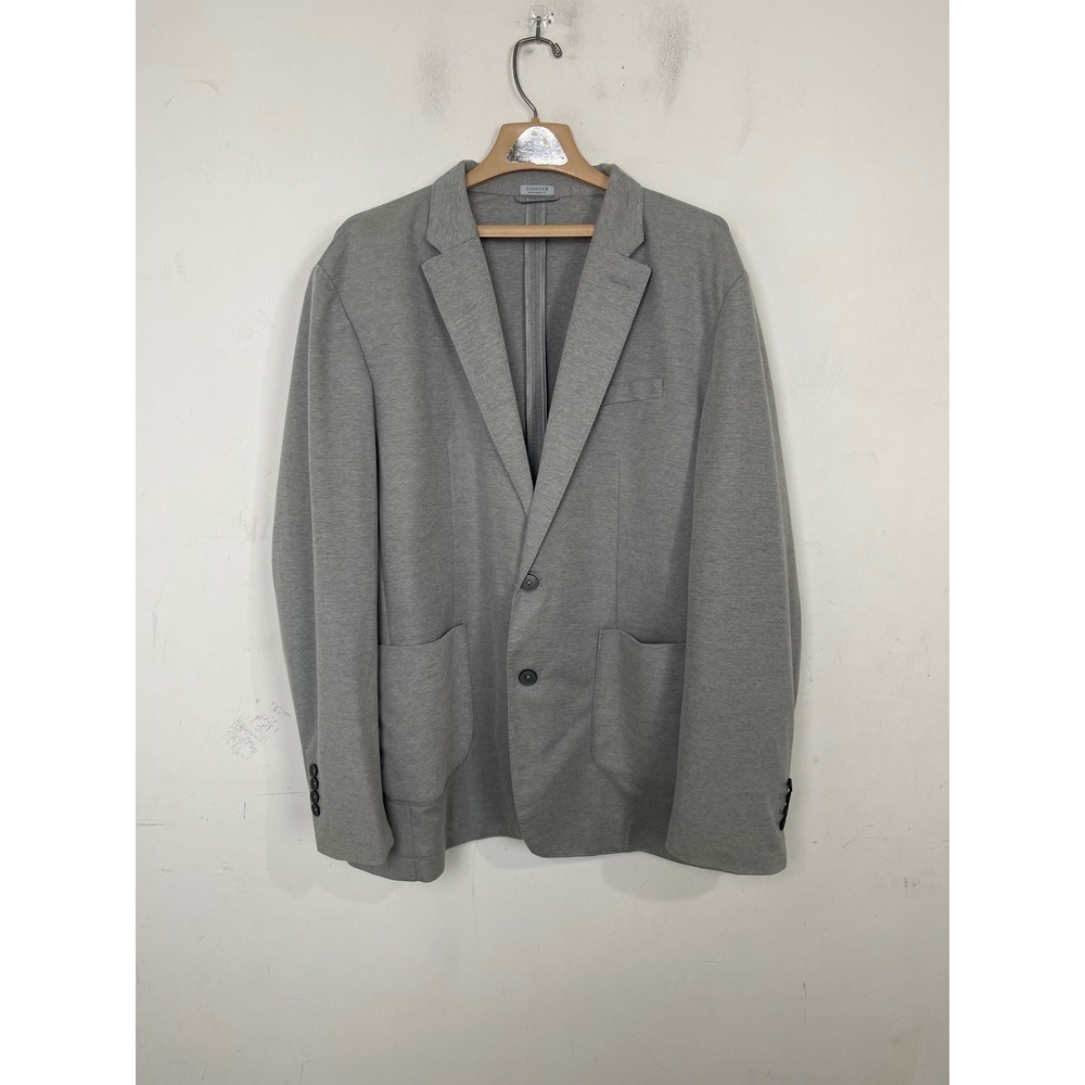 Giasone Mens Knit Blazer Sport Coat Heather Grey Two Button Jacket XXL Cotton